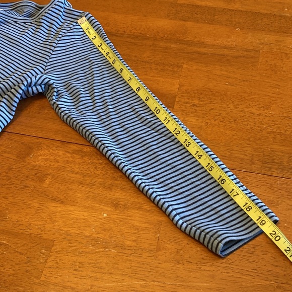 J Jill Womens Sz M Blue Black Small Stripes Long Sleeve Knit Shift T-Shirt Dress - Picture 10 of 10